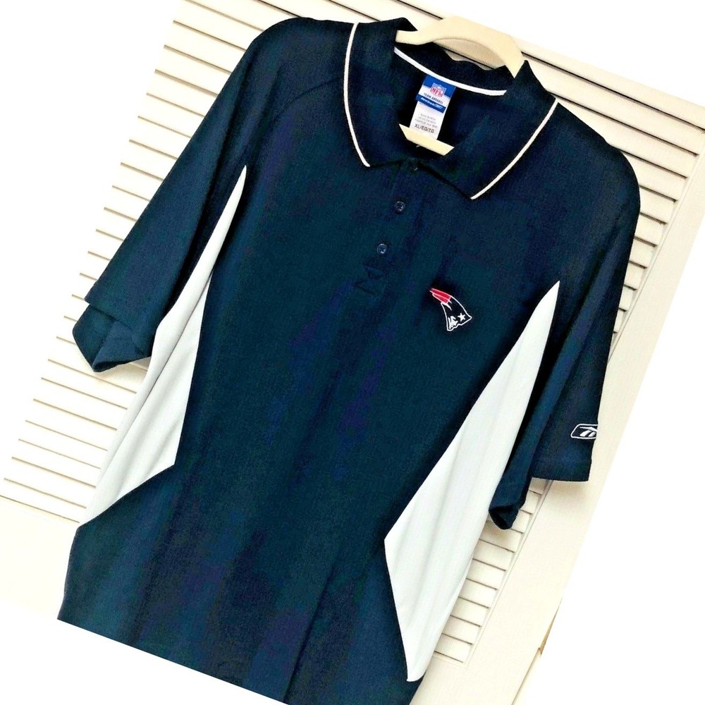 Reebok New England Patriots Polo Shirt NFL Football Dry Fit Casual Mens XL